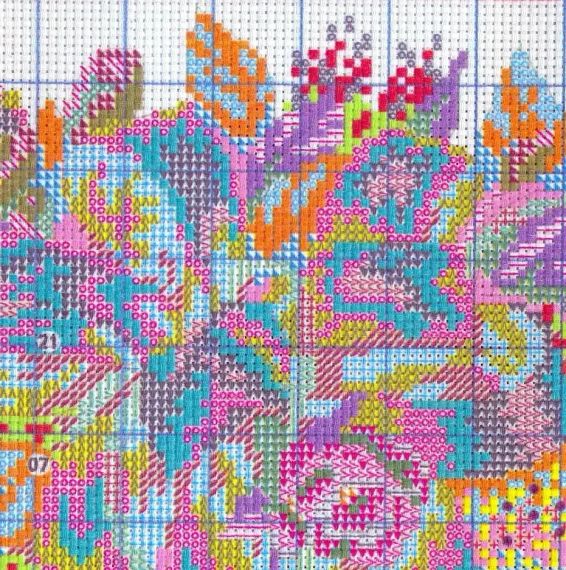 Набір для вишивання за нанесеною на канву схемою "A wreath of roses" . AIDA 14CT printed, 45*45 см | Зображення 7