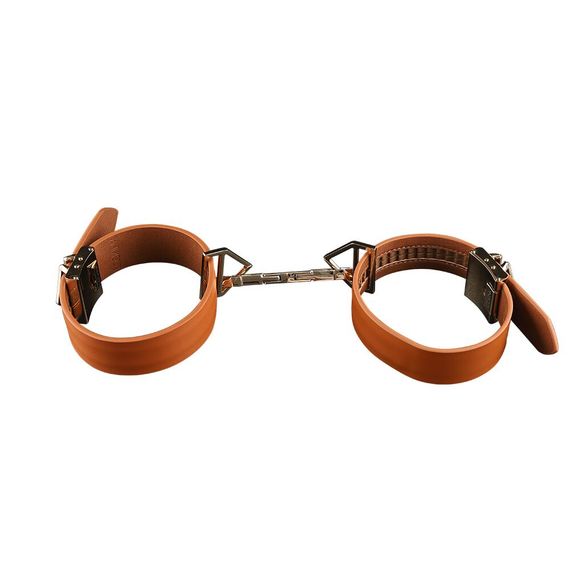 Фіксатори для рук та ніг LOCKINK Wristcuffs/Anklecuffs, коричневі, натуральна шкіра | Зображення 4