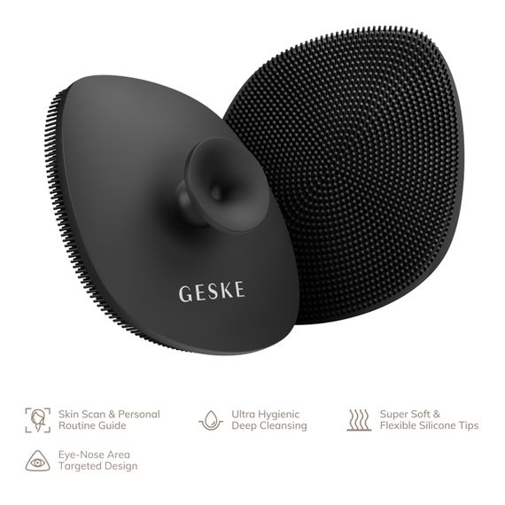 Щітка для обличчя GESKE Facial Brush 4в1 з тримачем gray | Зображення 1