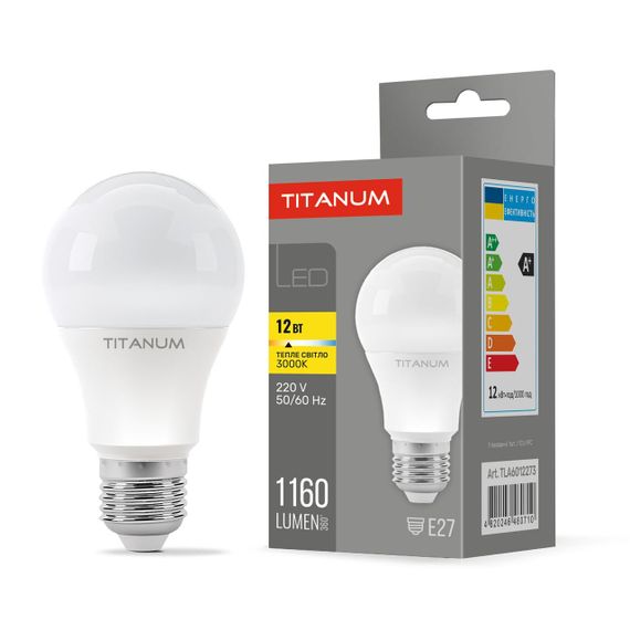 Світлодіодна лампа TITANUM A60 12W E27 3000K