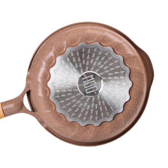 Алюминиевая сковорода 1,8 л мраморная с антипригарным покрытием Ø 24 см кофейная MGC HP-4-423CO | Зображення 2