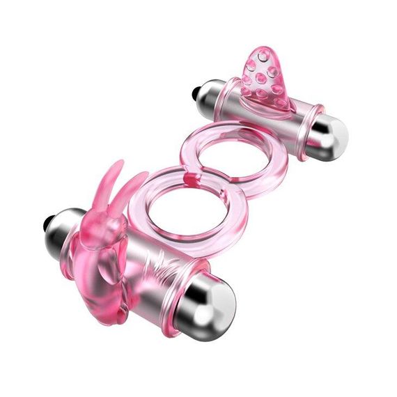 Ерекційне вібро кільце з стимулятором клітора BUNNY Snuggles, BI - 014079 Sex Aura | Зображення 1