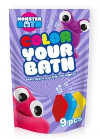 Таблетки-барвники для ванни Monster Bath 9 шт (3 кольори, 3 аромати)