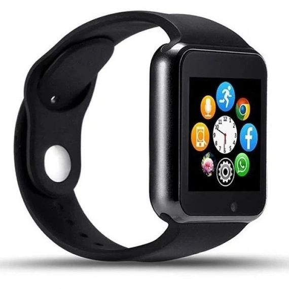 Смарт-годинник Smart Watch A1 розумний електронний зі слотом під sim-карту + карту пам'яті micro-sd. AX-382 Колір: чорний | Зображення 1