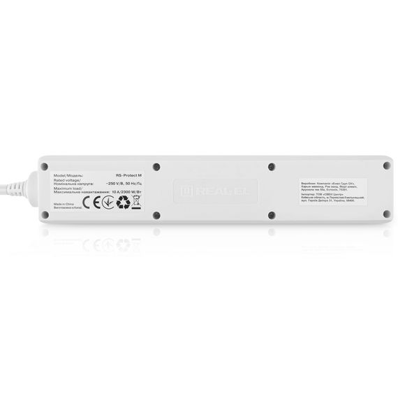 Мережевий фільтр живлення REAL-EL RS-Protect M 3m, white (EL122300027) | Зображення 6