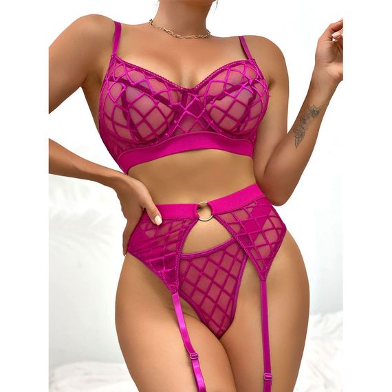 Еротичний комплект Babydoll M Малиновий S19103IRR | Зображення 9