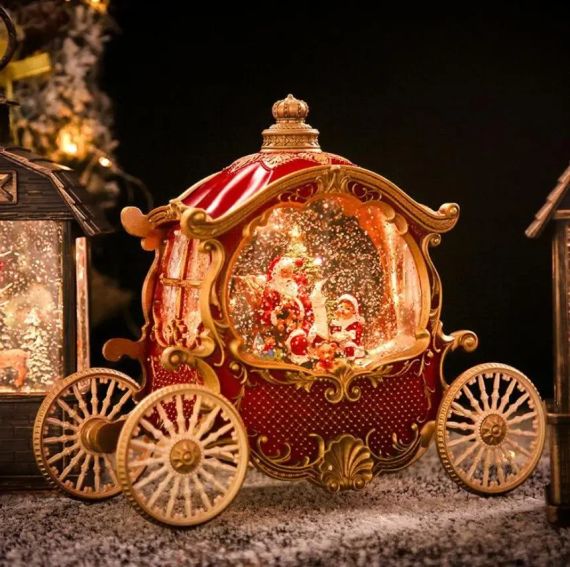 Снігова куля "Карета" з автопіддувом, LED та музикою (SH2501) | Зображення 1