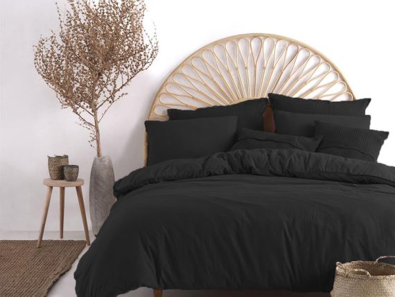 Постільна білизна Limasso Stonewashed Ranforse 200 х 220 см Black