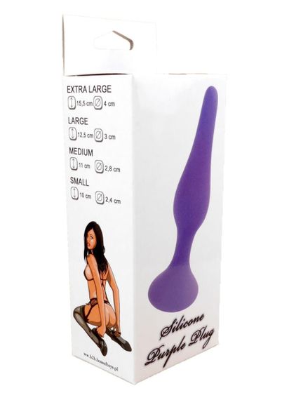 Анальна пробка - Silicone Purple Plug L | Зображення 5