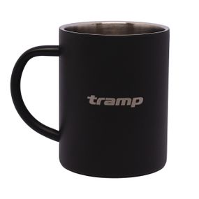 Термокружка Tramp 400 мл чорна, Термочашка туристична для чаю і кави, Термопосуд у похід з нержавіючої сталі
