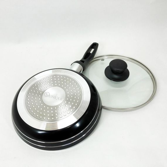 Сковорода з кришкою та антипригарним покриттям UNIQUE UN-5162 20 см, Сковорода фірмова для приготування | Зображення 3