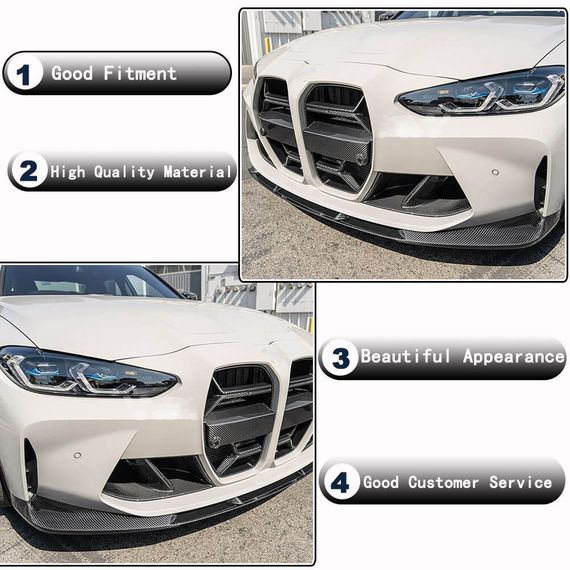 Накладка на передній бампер Lip V5 (для G82/G83, Карбон) для BMW 4 серія G22/23/26 2020- рр | Зображення 2