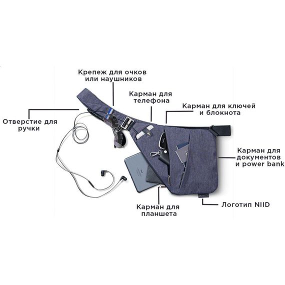 Сумка планшетка мужская Cross Body | Сумка через плечо мессенджер | Сумка мужская планшет DX-161 через плечо | Зображення 6