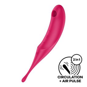 Вібратор для клітора з вакуумною стимуляцією Satisfyer Twirling Pro, Червоний