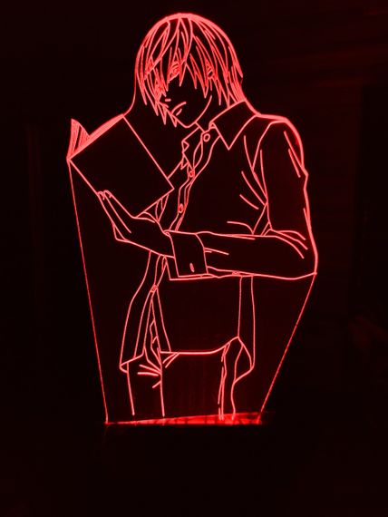 Акриловий світильник-нічник Зошит Смерті Лайт 2 червоний tty-n000844