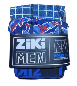 Набор мужских трусов боксеров ZIKI MEN 2 шт в наборе, размер S, клеточка, цветочный