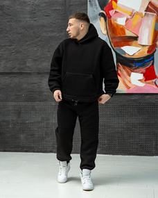 Костюм оверсайз зима преміумчорний S M