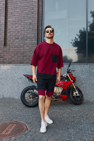 Комплект Оверсайз кишеня бордо S XL