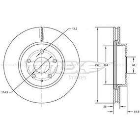 Диск тормозной передний Mazda 6 12-/ CX-5 11-17 (297x28), TX 72-77
