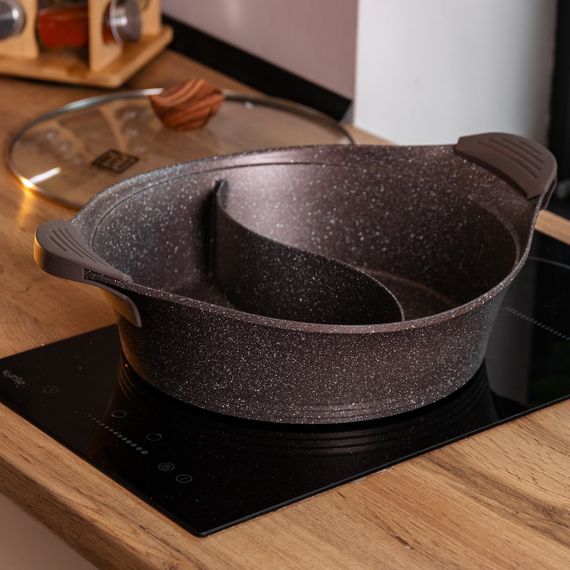 Алюмінієва каструля Ø 30 см, мармурове антипригарне покриття, кавовий MGC HP-4-413CO | Зображення 4