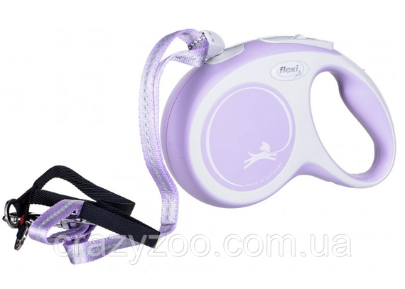 Повідець-рулетка для собак Flexi New Comfort S до 12 кг бузковий трос 8 м 43004 | Зображення 2