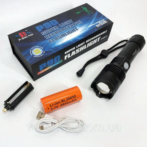 Ліхтар акумуляторний LED ліхтар X-Balog BL-B88-P90, Ліхтарик світлодіодний для туриста MD-46 | Зображення 3