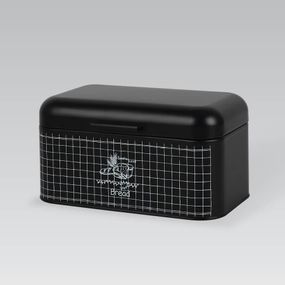 Хлібниця металева Maestro MR-1774-S чорна з кришкою