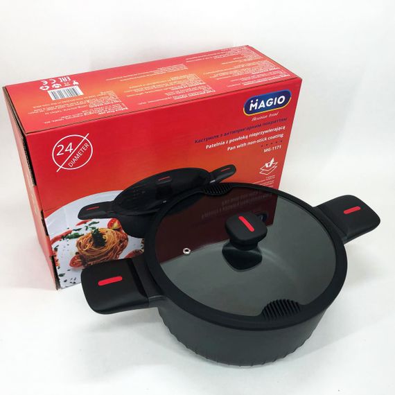 Каструля Magio MG-1171 Лита антипригарна 5л CL-142 24 см | Зображення 3