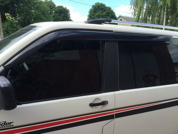 Ветровики (4 шт, Sunplex Sport) для Volkswagen T5 Transporter 2003-2010 гг | Зображення 1