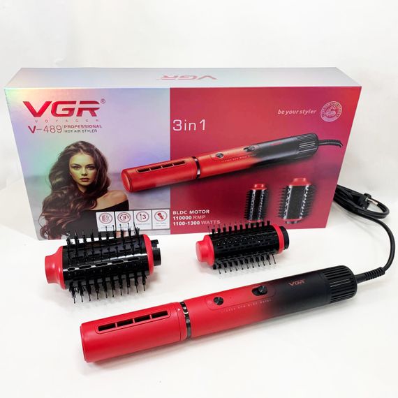 Випрямляч для волосся професійний VGR, Функціональна щітка для сушіння, Фен електричний настінний FC-47 | Зображення 5