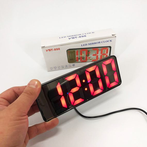 Электронные настольные LED часы от USB VST-898-1 с будильником и термометром, Настольные LED Лед часы | Зображення 2