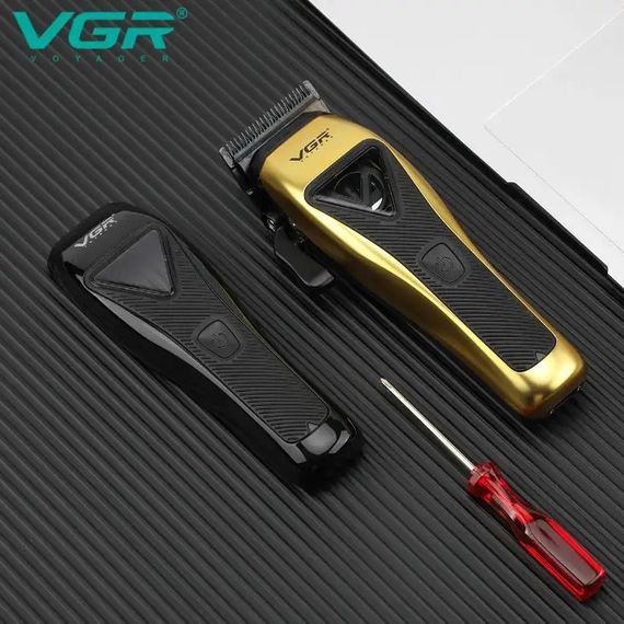 Машинка для стрижки VGR V-015 акумуляторна бездротова професійна 6 насадок | Зображення 1