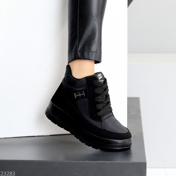 Легкі зручні теплі чорні черевики на кожен день | Зображення 8