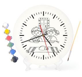 Детский набор для творчества часы раскраска Украинская семья 30 см (Г0208)