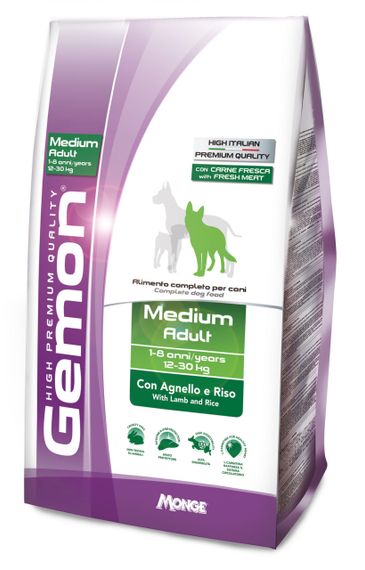 Корм Gemon Dog Medium Adult Agnello сухой с ягненком для взрослых собак средних пород 3 кг