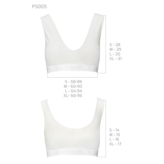 Спортивний топ з еластичної бавовни Passion PS005 TOP XL, white | Зображення 5