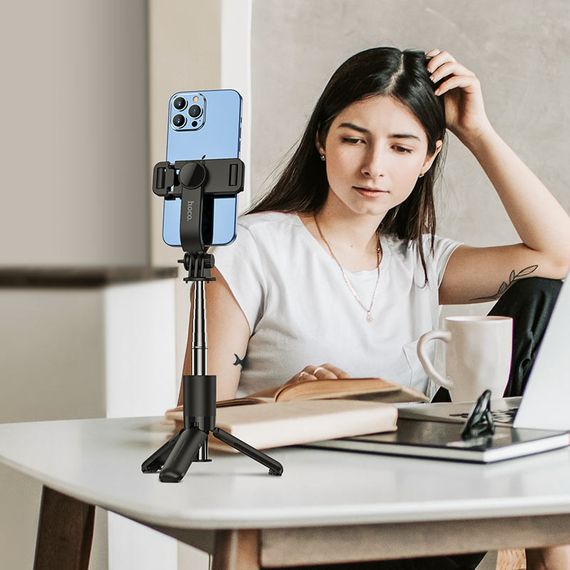 Монопод для селфи Hoco K17 Figure mini live broadcast stand Черный | Зображення 4