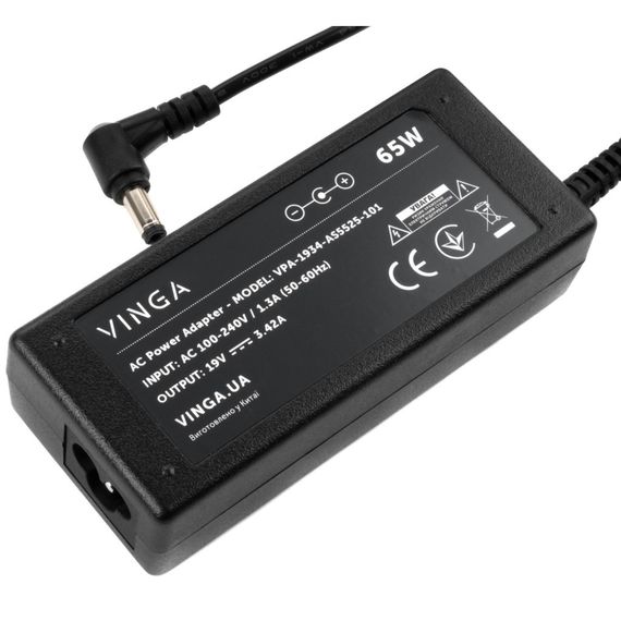 Блок живлення до ноутбуку Vinga ASUS 65W 19V 3,42A 5.5*2.5 (VPA-1934-AS5525-101) | Зображення 2