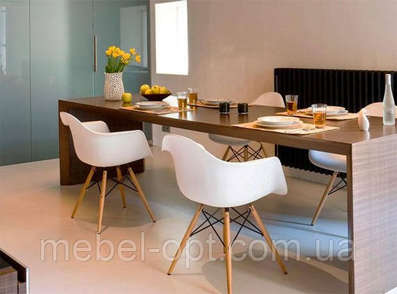 Кресло Eames DAW Armchair белое на деревянных ногах | Зображення 2