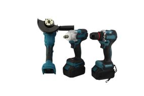 Набір інструментів 3 в 1 9713, шурупокрут, гайковерт, кутова шліфмашина