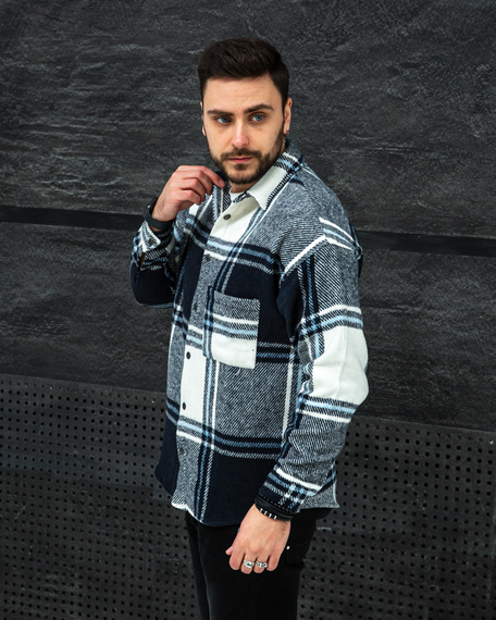 Рубашка байка Топ бело-темносиний S L | Зображення 1