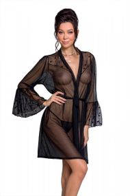 Повітряний пеньюар Passion LOVELIA PEIGNOIR L/XL, black sexstyle