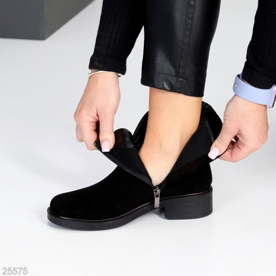 Шикарные черные ботинки натуральная замша стильный минимализм | Зображення 6
