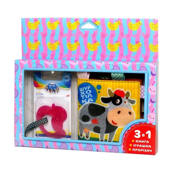 Мягкая книжка-шуршалка "Коровка" Книжковий хмарочос 403754 с прорезывателем