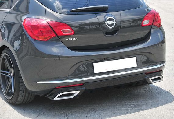 Задній дифузор DPT (2012-2015, HB, чорний глянець) для Opel Astra J рр | Зображення 2