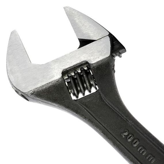 Ключ розвідний 200 мм, Cr-V, чорний, фосфатований, з полірованою головкою INTERTOOL XT-00581 | Зображення 6