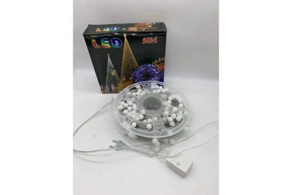 Гірлянда на котушці, від мережі, Buble 50м, 8 режимів, Мультик/ Світлодіодна гірлянда на ялинку | Зображення 4