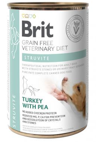 Вологий корм Brit VeterinaryDiet для собак при лікуванні та профілактиці сечокам'яної хвороби з індичкою 400г