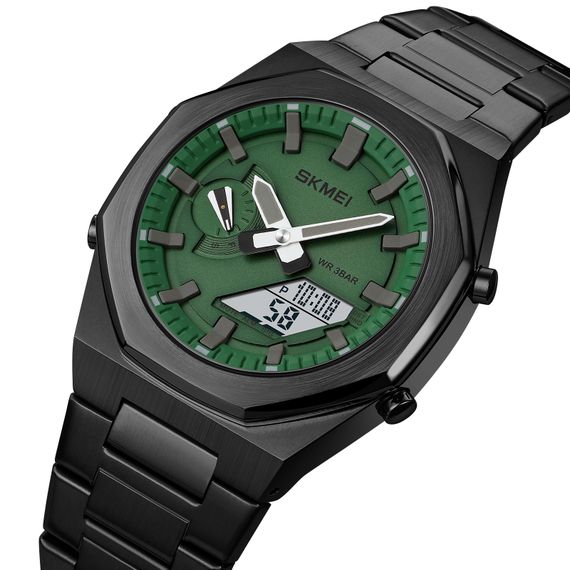 Чоловічий годинник Skmei 1816BKGNWT Black-Green-White | Зображення 1