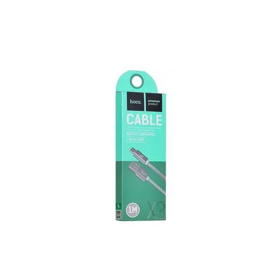 Кабель HOCO X2 USB to Micro 2.4A, 1m, nylon, aluminum connectors,Tarnish | Зображення 3
